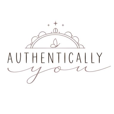 Elegant custom Authentically You logo featuring delicate line art and script typography.