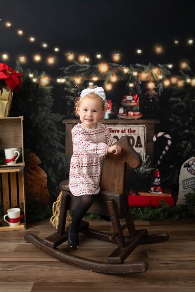 Little girl at the cocoa setup